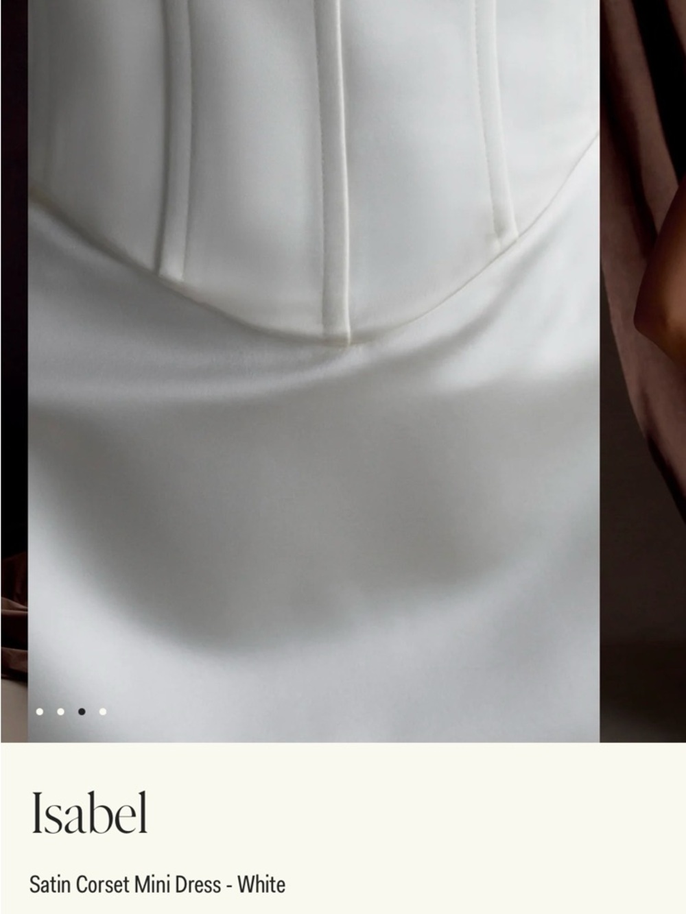 NWT Meshki “Isabel” Satin Corset Mini Dress - White - Picture 5 of 10